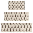 thumbnail image 1 of Brown Christmas Tree Pattern Kitchen Rugs Sets Of 3,Kitchen Runner Rugs Non Skid Washable,Decorative Kitchen Floor Mats for Kitchen,Sink,Laundry,17"x30"+ 17"x47" + 17"x59", 1 of 6
