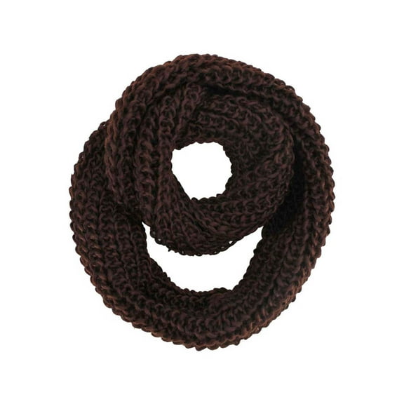 Brown Chunky Knit Infinity Winter Scarf