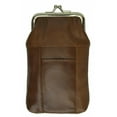thumbnail image 1 of Brown Cigarette Leather Case Lighter Pouch Clip Top Regular 100's Holder, 1 of 4