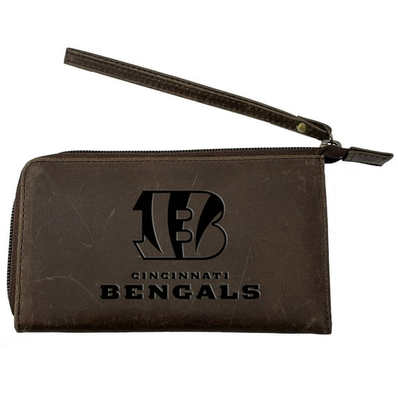 Brown Cincinnati Bengals Cell Phone Wristlet Wallet