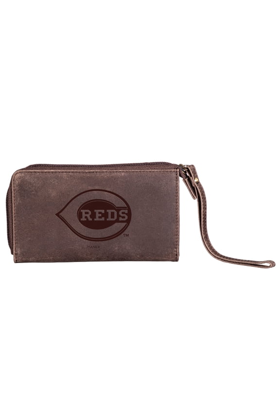 Brown Cincinnati Reds Cell Phone Wristlet Wallet