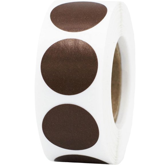 Brown Circle Dot Stickers | 0.75" Inch Round | 500 Pack