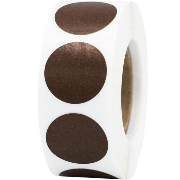 Brown Circle Dot Stickers | 0.75" Inch Round | 500 Pack