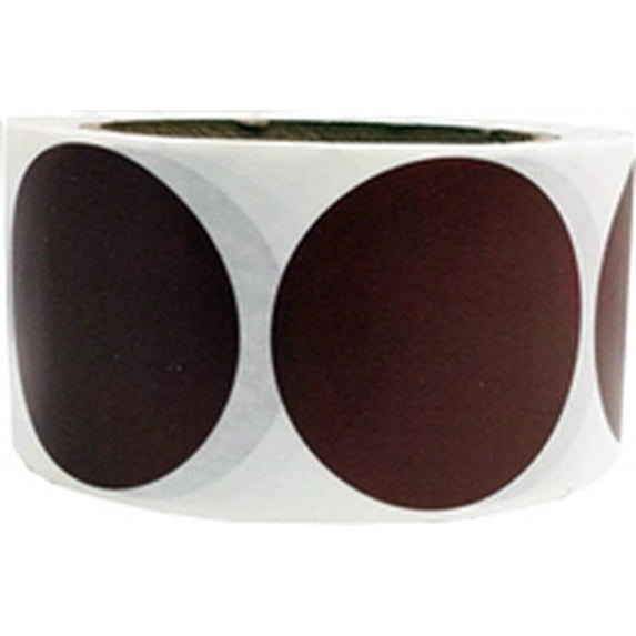 Brown Circle Organizing Inventory Stickers | 2.5" inches Round - 500 Pack | InStockLabels.com