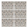 thumbnail image 1 of Brown Classic Floral and Scroll Pattern Summer Placemats Table Placemats Set Of 6-Linen Kitchen Washable Placemats Table Mats 11.8"x17.7" Non-Slip Heat Resistant, 1 of 5