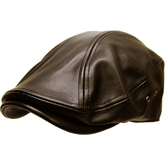 Brown Classic PU Leather Newsboy Gatsby Ivy Hat Golf Driver Ascot