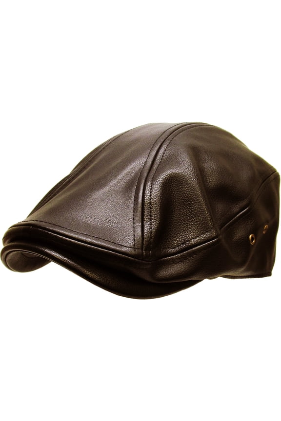 Brown Classic PU Leather Newsboy Gatsby Ivy Hat Golf Driver Ascot
