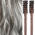 thumbnail image 1 of Brown Clip in Hair Tinsel Extensions Pack of 12 Pcs 24 Inch Glitter Heat Resistant Party Dazzle Fairy Hair Accessories Strands Kit(Brown, 24Inch 12Pcs), 1 of 7