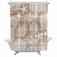 thumbnail image 1 of Brown Coastal Bathroom Shower Curtain, Nautical Starfish Octopus Coral Summer Waterproof Washable Soft Bath Curtain for Bathtub Decor with 12 Hooks&Grommet, 72x72 Inch, 1 of 9