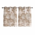 thumbnail image 1 of Brown Coastal Kitchen Curtains Window Panels, Summer Beach Nautical Starfish Coral Vintage Insulated Window Treatment Curtain, Grommet Curtains for Bedroom/Living Room/Bathroom, 2 Piece 42"Wx54"L, 1 of 8