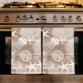 thumbnail image 1 of Brown Coastal Kitchen Towels Set of 1, Nautical Starfish Coral Jellyfish Shell Sea Absorbent Dish Towels for Kitchen, Microfiber Hand Towel, Quick Drying Tea Towel for Cleaning Decorative Dishcloths, 1 of 7