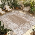 thumbnail image 1 of Brown Coastal Outdoor Rug for Patio/Deck/Porch, Non-Slip Large Area Rug 5 x 8 Ft, Summer Ocean Sea Ombre Starfish Corals Indoor Outdoor Rugs Washable Area Rugs, Reversible Camping Rug Carpet Runner, 1 of 8