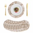 thumbnail image 1 of Brown Coastal Round 13 Inch Placemats Set of 8, Nautical Coral Starfish Shell Turtle Summer HeatResistant Non Slip Place Mats for Dining Table, Wipeable Braided Kitchen Table Mats for Housewarming, 1 of 9