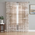 thumbnail image 1 of Brown Coastal Sheer Curtains 108 Inch Length 2 Panels Set, Summer Ocean Sea Ombre Starfish Corals Voile Window Treatment Semi Sheer Long Curtains Drapes for Bedroom/Living Room/Kitchen 52"x108"x2, 1 of 7