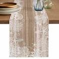 thumbnail image 1 of Brown Coastal Table Runner 90 Inches, Summer Ocean Sea Ombre Starfish Corals Bed Runner Dresser Scarves Tabletop for Indoor Outdoor Parties/Ceremony/Banquet, 13" x 90", 1 of 9