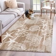 thumbnail image 1 of Brown Coastal Washable Area Rugs 2.7'x5', Nautical Starfish Octopus Coral Summer Low Pile Throw Living Room Rug Non-Slip Sturdy Edge Binding Carpet for Indoor Entryway Bedside Kitchen, 1 of 9