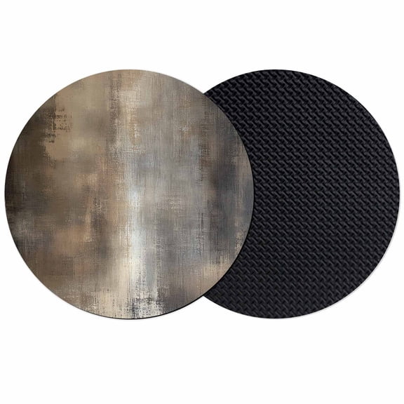 Brown Coasters Set of 2, Abstract Art Modern Ombre Oil Painting Absorbent Coasters for Drinks, Coaster for Bar Office Dining Coffee Table Accessories Decor, Non Slip Round Desk Coaster