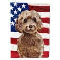 thumbnail image 1 of Brown Cockapoo Patriotic Garden Flag, 1 of 5