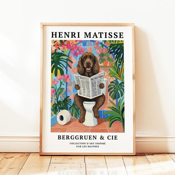 Brown Cocker Spaniel Bathroom Dog Wall Art Home Decor