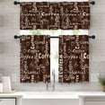 thumbnail image 1 of Brown Coffee Kitchen Window Curtains Valance and Tier Set 36 Inch, Retro Cafe Board 3 Piece Window Treatment Tiers for Living Room Bedroom Vintage Kitchen Decor Drapes, 1 of 1