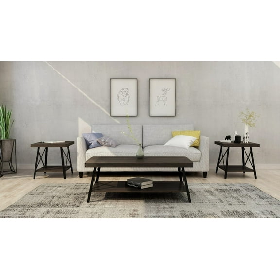 Espresso Brown Coffee Table - 48" Long, 24" Wide, 17.8" High! Easy to Clean & Space-Saving!