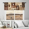 thumbnail image 1 of Brown Coffee Valance Coffee Kitchen Curtains 52Wx18H Inch Rod Pocket Coffee Wall Decor Rustic Vintage Latte Cappuccino Cafe Bean Theme Modern Living Room Bedroom Window Drapes Fabric 1 Panel, 1 of 4