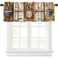 thumbnail image 1 of Brown Coffee Valances Curtain,Vintage Wooden Brown Coffee Themed Drinks Print Window Treatment Valance Short Curtain for Living Room Cafe Office 54x18inch, 1 of 6