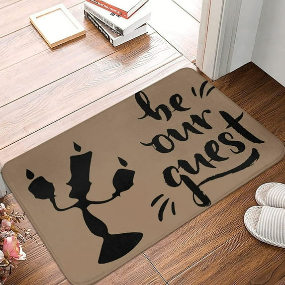 Brown Color Indoor Door Mat Anti-Slip Rubber Backing Machine Washable Entrance Rug, Super Absorbent Welcome Mats for Kitchen Bathroom Balcony Patio Trailer Camping 16x24 Inch