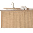 thumbnail image 1 of Brown Color Sink Skirt for Bathroom, Self-Adhesive Under Sink Curtain, Abstract Woven Texture Vintage Minimalist Hide Pipes & Storage Fabric Cabinet Skirt Cover for Kitchen Laundry 32"x55", 1 of 8