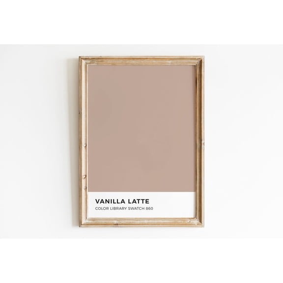 Brown Color Swatch Print Brown Wall Decor Beige Coffee Station Art Color Sample Aesthetic Print Vanilla Latte Wall Art Home Decor #4009, Stretched Canvas Size 16x24