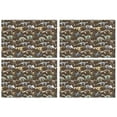 thumbnail image 1 of Brown Colorful Dinosaurs Fossils Pattern Summer Placemats Table Placemats Set Of 4-Linen Kitchen Washable Placemats Table Mats 11.8"x17.7" Non-Slip Heat Resistant, 1 of 6