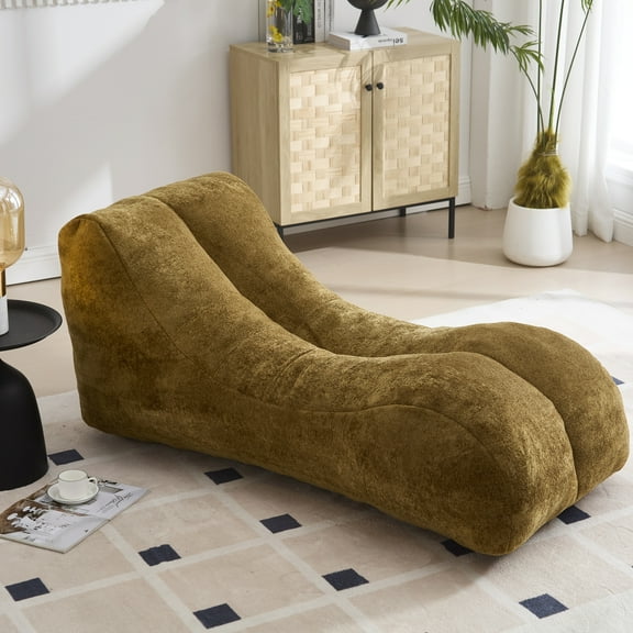 Brown Comfortable Bean Bag Sofa Chair for Adults with High-Quality Sponge Filled, Perfect for Relaxation in Living Room, Bedroom, and More