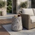 thumbnail image 1 of Brown Concrete Outdoor Cleme Carved Side Table and End Table, 1 of 10