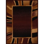 Brown Contemporary Bordered 8x11 Area Rug Rugs Modern Carpet - Actual Size 7 8 x 10 7
