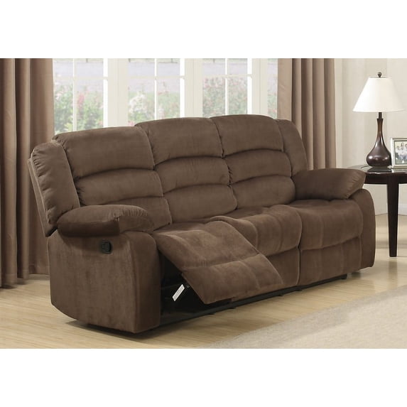 Brown Contemporary Living Room Reclining Sofa