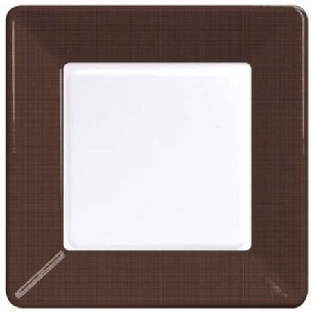 Brown Coordinate Textured Square 7-inch Paper Plates 12 Per Pack