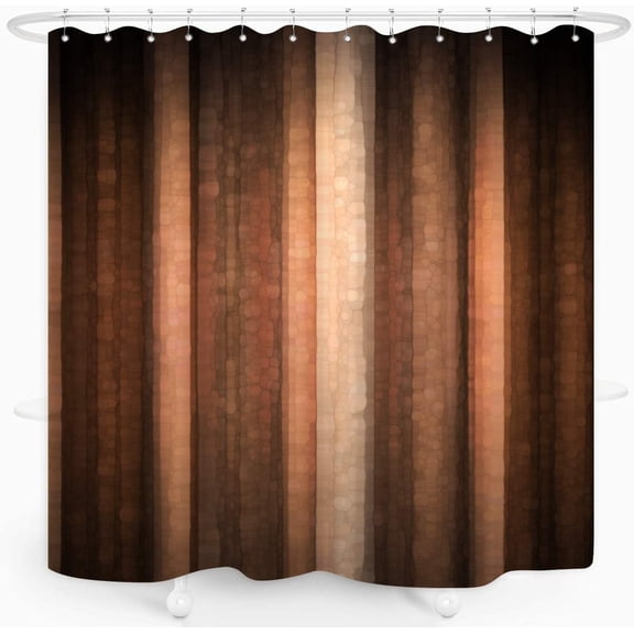 Brown Copper Shower Curtain Bronze Rust Striped Earth Tone Pale for Mens Peach Tan Clay Strip Farmhouse Rustic Vintage Bathroom Fabric 72x72 Inch with Plastic Hook