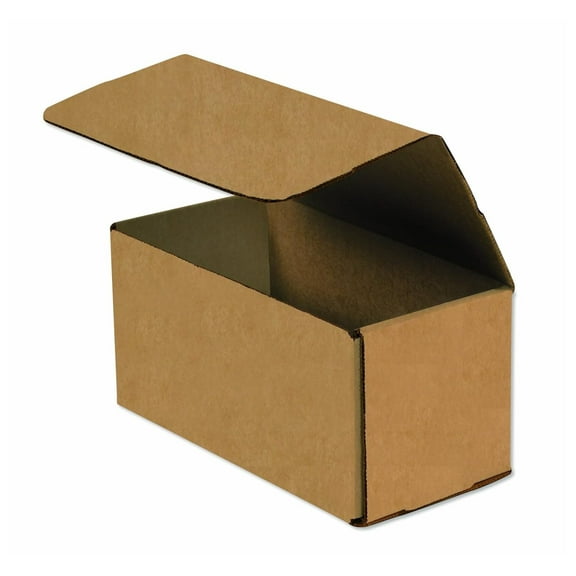 Brown Corrugated Cardboard Mailing Boxes, 8 x 4 x 4 Inches, Pack of 50, Crush-Proof, for Shipping, Mailing and Storing