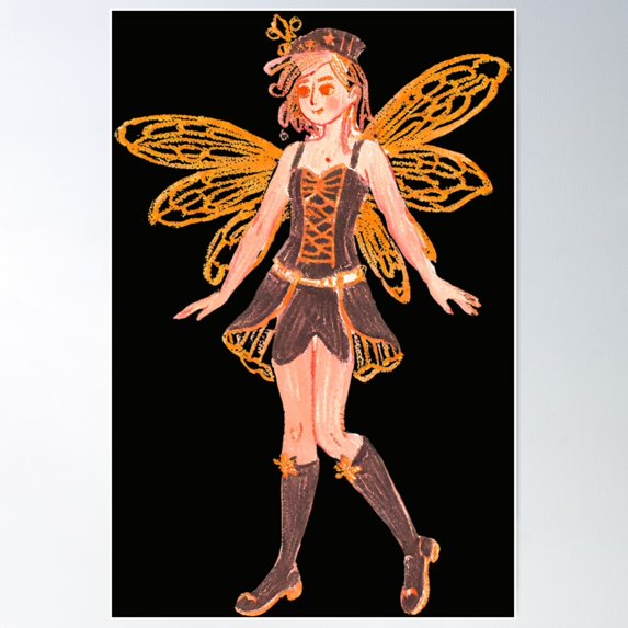 Brown Corset Fairy Poster Wall Art, Modern Wall Decor For Living Room Bedroom, 16x24 UNFRAMED