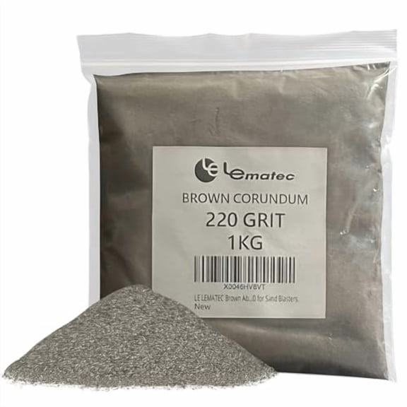Brown Corundum Abrasive Blasting Media #220 - Rust Remover for Metal Surface Prep, Coating Removal & Cleaning for Sandblasters & Sandblaster Equipment, 2.2lbs Starter Bag
