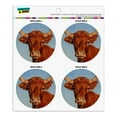 thumbnail image 1 of Brown Cow Cattle Horns Refrigerator Fridge Locker Vinyl Circle Magnet Set, 1 of 4