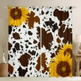 thumbnail image 1 of Brown Cow Print Blackout Curtains,Milk Cow Highland Cowhide Window Treatments,Farm Animals Skin Curtains & Drapes,Sunflowers Floral Rustic Decor, 1 of 6