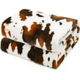 thumbnail image 1 of Brown Cow Print Blanket Lightweight All-Season Fleece Flannel Blankets and Throws Fuzzy Cow Print Throw Blanket Soft Cozy Warm Cute Baby Blanket for Toddler Girls Boys Bed Sofa Couch 40"x50", 1 of 6