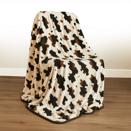 Brown Cow Print Blanket White Throw for Couch Fleece Bed Print Stuff Fluffy & Throws Cow Decor Soft Wearable Blanket Birthday Birthday Christmas Gifts