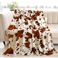 thumbnail image 1 of Brown Cow Print Blankets and Throws, Cow Blanket for Adults, Cowhide Blanket for Girls, Cute Blankets for Teen Girls, Cow Print Baby Blanket, Cow Print Stuff for Women, Cow Gifts for Women 40"x 50", 1 of 6