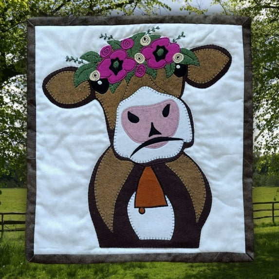 Brown Cow Quilt Pattern by Rachel's of Greenfield | Wall Hanging Quilt Patterns | Cow Pattern