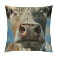 thumbnail image 1 of Brown Cow Throw Pillow Cover Head Oil Painting Animal Farm Chew Face Vivid Head Bovine Pet Hairy Pillow Case Inch Decorative Men Women Boy Girl Room Cushion Cover for Home Couch Bed, 1 of 5
