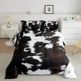 thumbnail image 1 of Brown Cowhide Comforter Set Twin,Black White Aztec Cow Print Bedding Set Western Farmhouse Animal Down Comforter for Kids Boys Girls,Rustic Cowboy Quilt Duvet Set 1 Pillow Case Bedroom Decor, 1 of 5