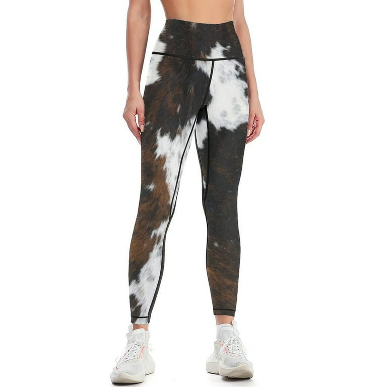 Brown Cowhide Cow Skin Print Pattern Modern Cowhide Faux Leather