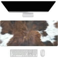 thumbnail image 1 of Brown Cowhide Desk Mat, Desk Accessory, Cute Workspace, Trendy Workspace, Trendy, 35.4x15.7in Large Gaming Mouse Pad, Cute Desk Topper, Pretty Desk Pad, 1 of 5